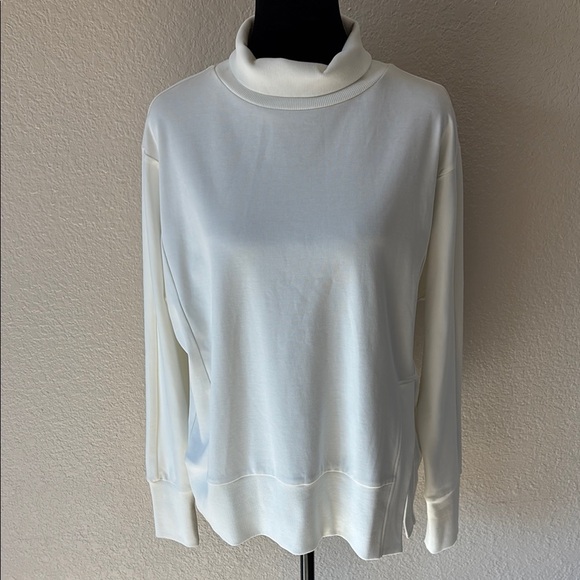 Haven Well Within Bone White Side Slit Turtleneck Sweater 0056 - Picture 3 of 9